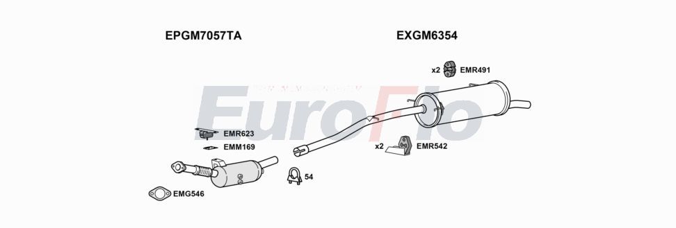 Układ wydechowy EUROFLO RNTRA16D7014