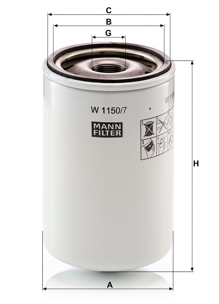 Levně Olejový filtr MANN-FILTER W 1150/7