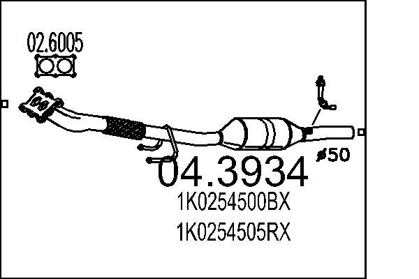 Katalizator MTS 1K0254505RX
