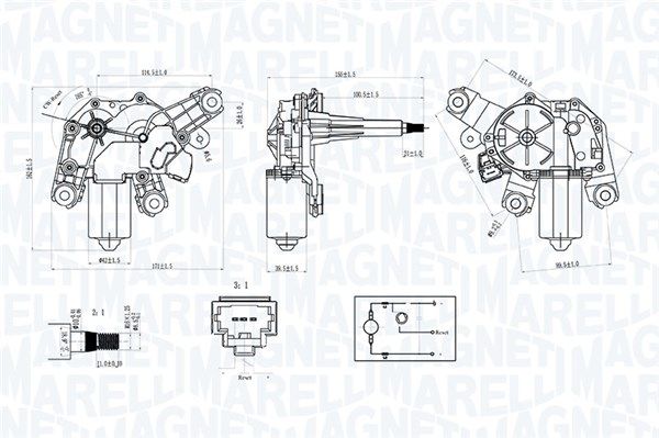 Silnik wycieraczek MAGNETI MARELLI 064070100010