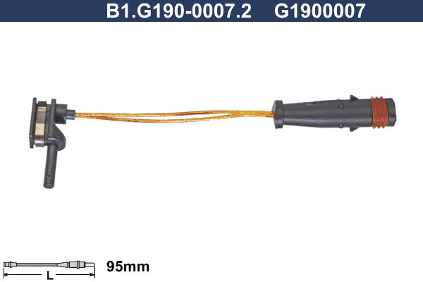 Styk ostrzegawczy, zużycie okładzin hamulcowych GALFER B1.G190-0007.2