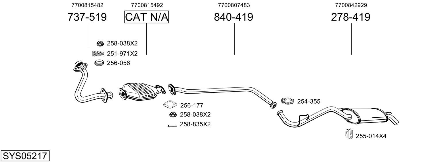 Układ wydechowy BOSAL SYS05217