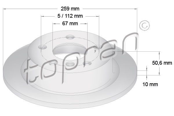 Tarcza hamulcowa TOPRAN 503 071