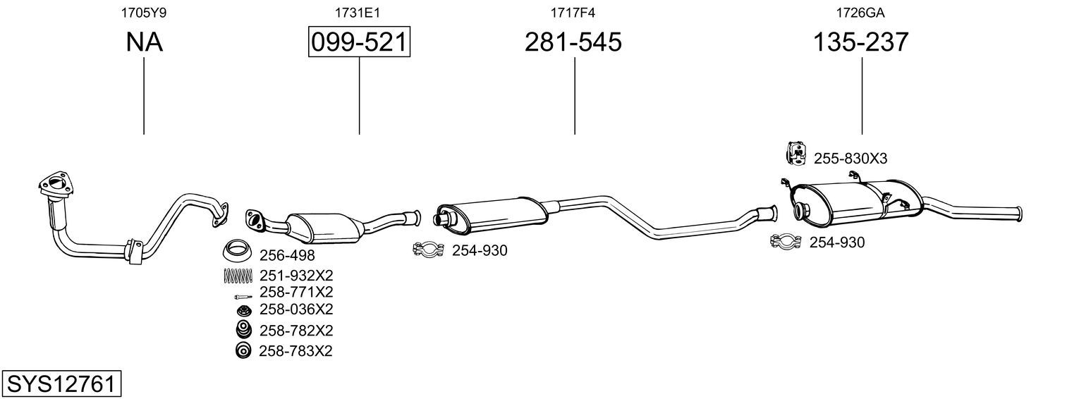 Układ wydechowy BOSAL SYS12761
