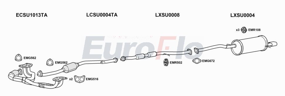 Układ wydechowy EUROFLO SUIMP200204LHD