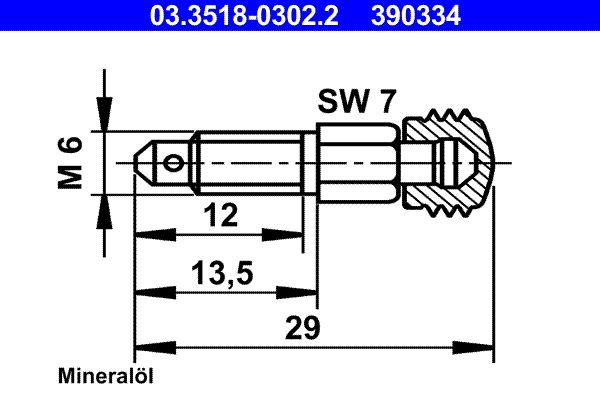 Surub/supapa aerisire ATE 03.3518-0302.2