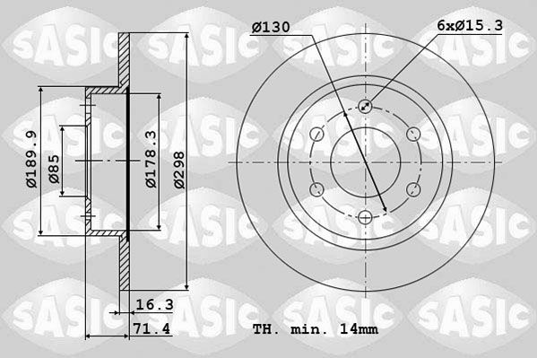Tarcza hamulcowa SASIC 6106071