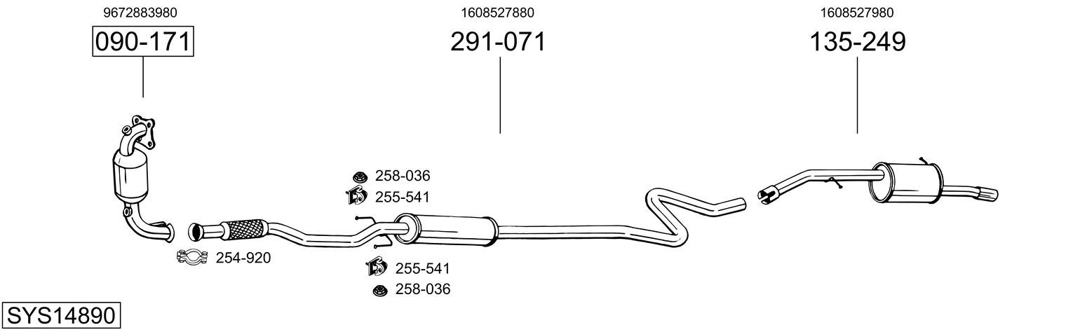 Układ wydechowy BOSAL SYS14890