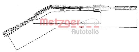 Cablu, frana de parcare METZGER 10.702