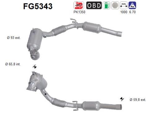 Filtr sadzy / filtr cząstek stałych, układ wydechowy AS FG5343