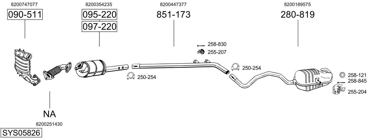 Układ wydechowy BOSAL SYS05826
