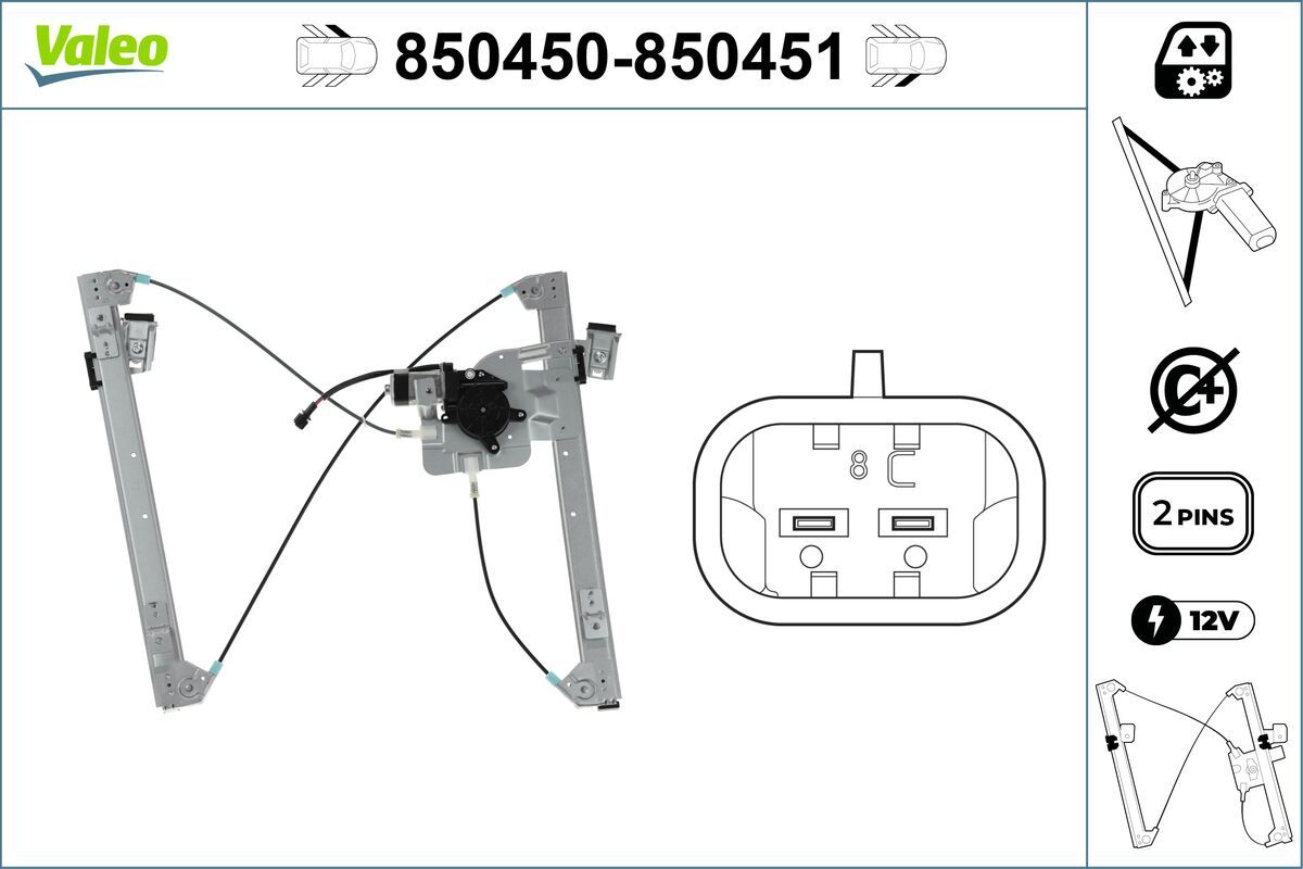 Mecanism actionare geam VALEO 850450