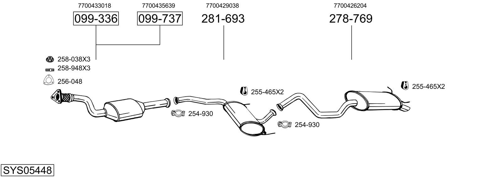 Układ wydechowy BOSAL SYS05448