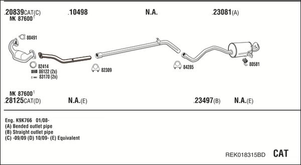 Układ wydechowy WALKER REK018315BD