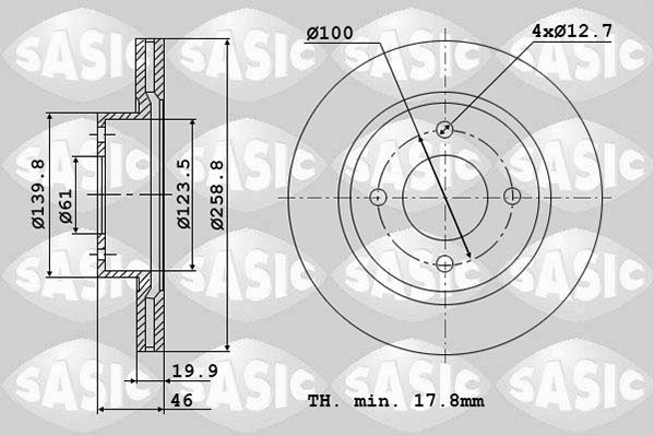 Tarcza hamulcowa SASIC 4004256J