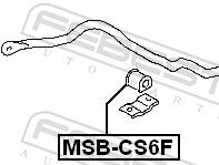 Levně Držák, Příčný stabilizátor FEBEST MSB-CS6F