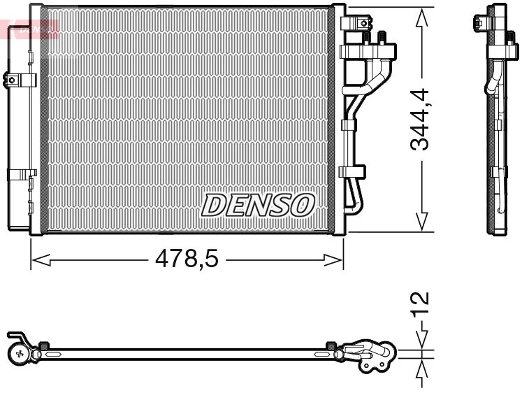 Kondenzátor, klimatizace DENSO DCN43006