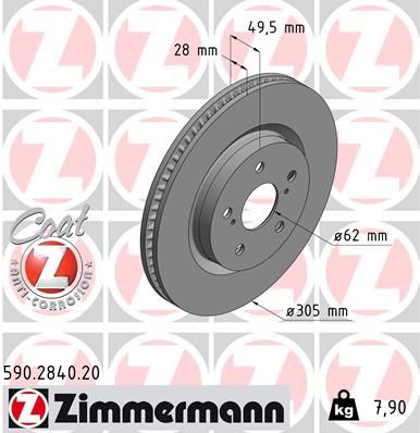 Brzdový kotouč ZIMMERMANN 590.2840.20