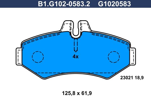 Zestaw klocków hamulcowych, hamulce tarczowe GALFER B1.G102-0583.2