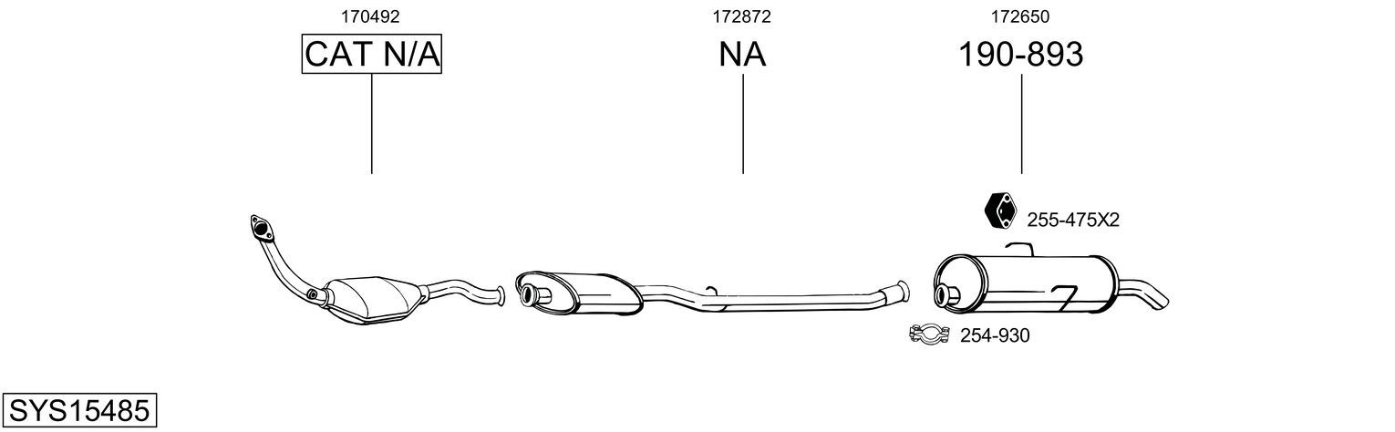 Układ wydechowy BOSAL SYS15485