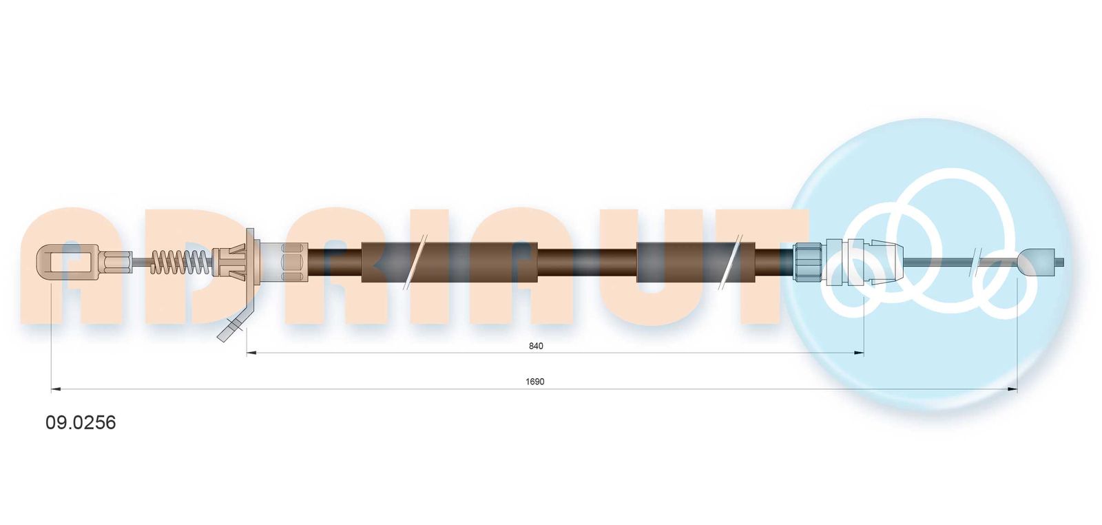 Cablu, frana de parcare ADRIAUTO 09.0256