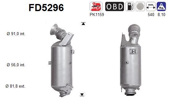 Filtr sadzy / filtr cząstek stałych, układ wydechowy AS FD5296