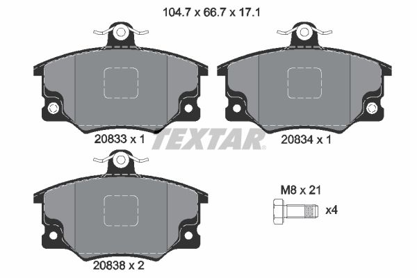 Sada brzdových platničiek kotúčovej brzdy TEXTAR 2083302