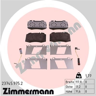 Sada brzdových platničiek kotúčovej brzdy ZIMMERMANN 23745.975.2