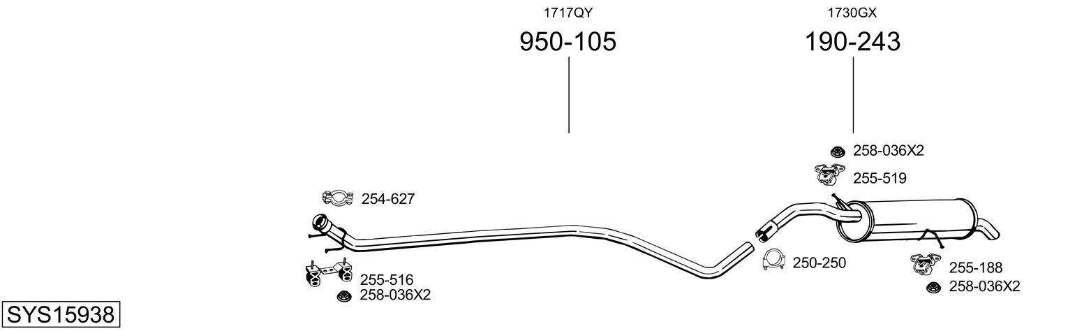 Układ wydechowy BOSAL SYS15938