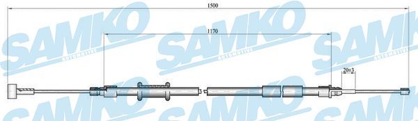 Cięgło, hamulec postojowy SAMKO C1009B