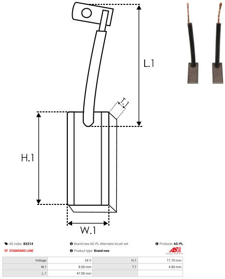 Levně Uhlíkový kartáč, generátor AS-PL BX214