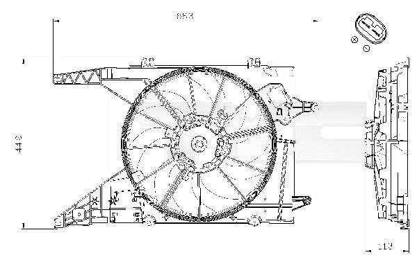 Větrák, chlazení motoru TYC 828-0002