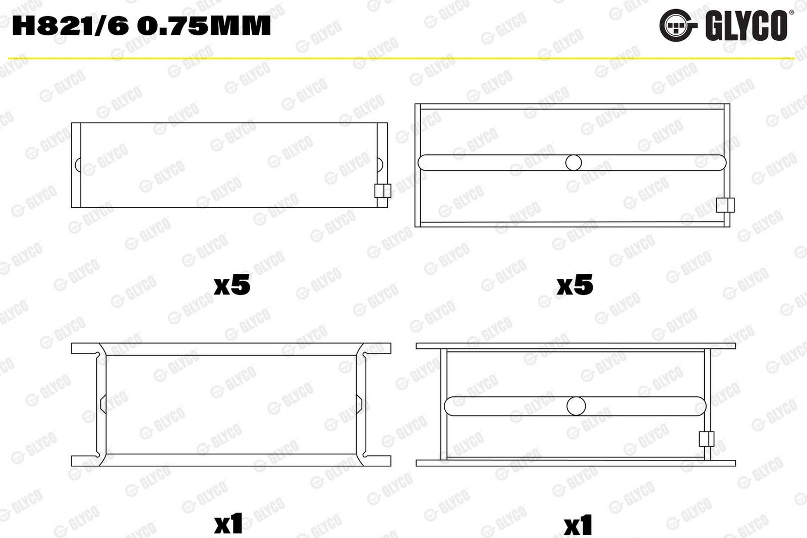 Cuzineti, arbore cotit GLYCO H821/6 0.75mm