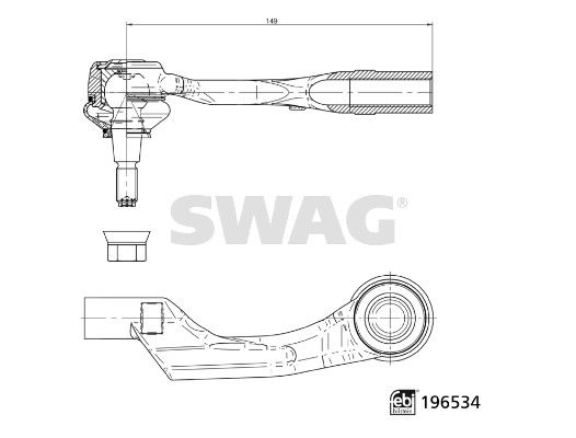 Końcówka drążka kierowniczego poprzecznego SWAG 33112218