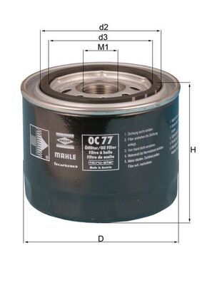 Olejový filter MAHLE OC 77