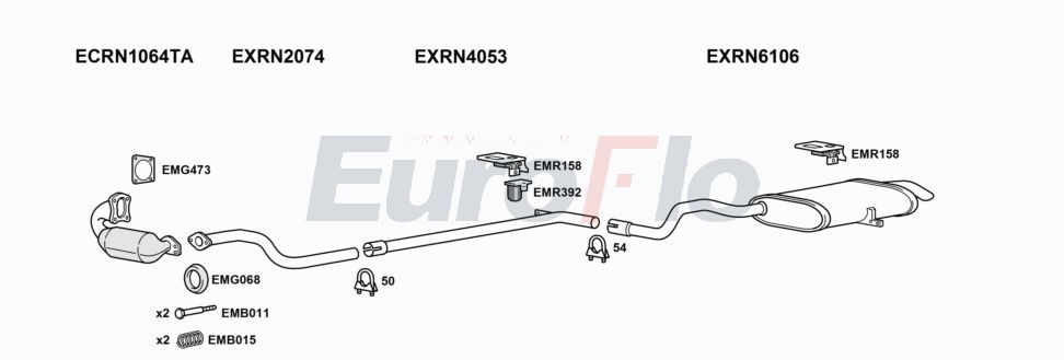 Układ wydechowy EUROFLO RNGRAS15D6004