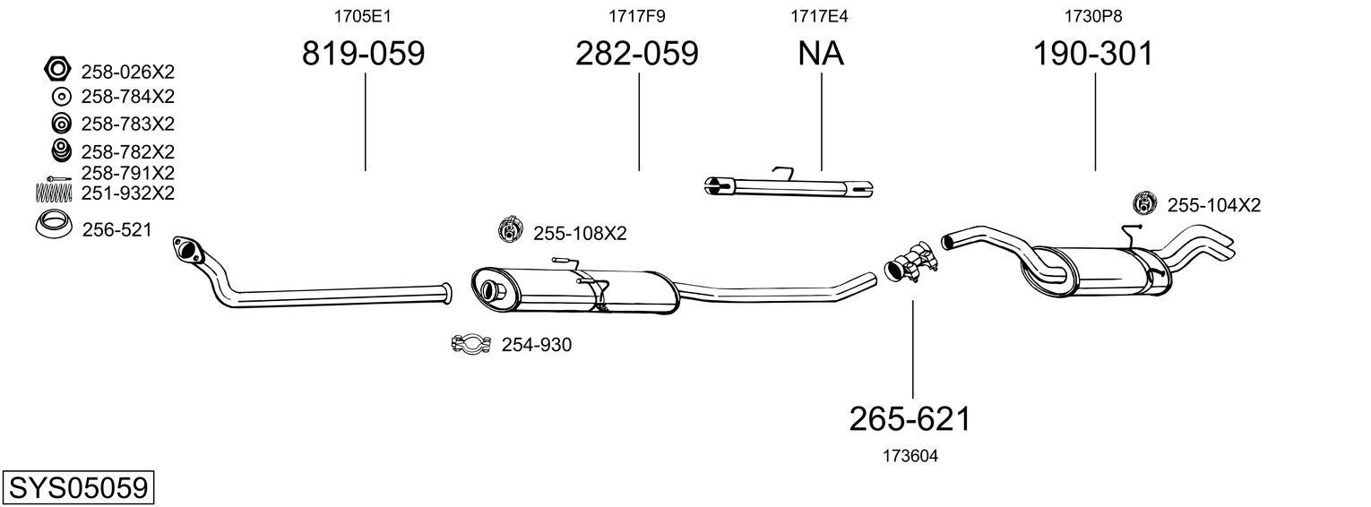 Układ wydechowy BOSAL SYS05059