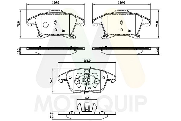 set placute frana,frana disc MOTAQUIP LVXL1788