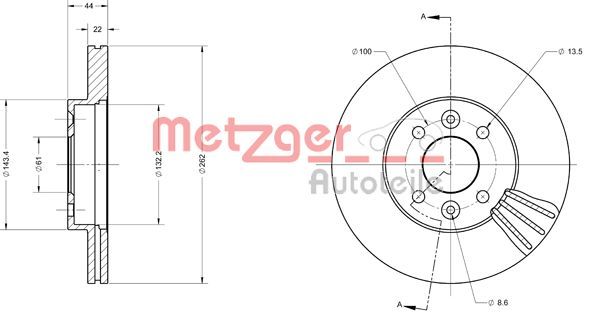 Tarcza hamulcowa METZGER AUTOTEILE 6110406