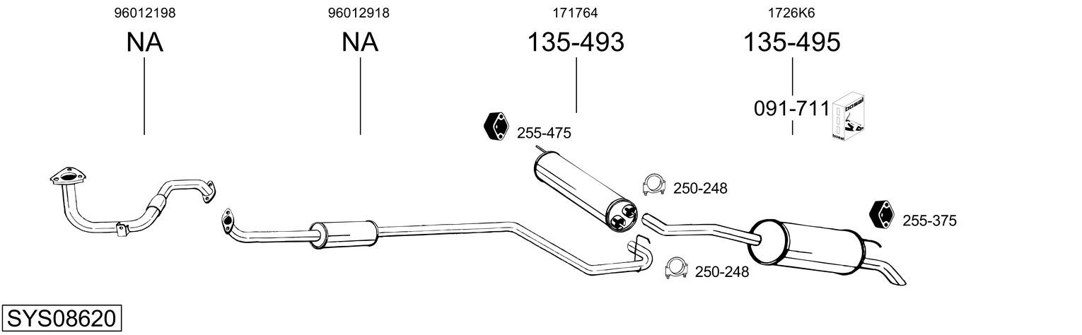 Układ wydechowy BOSAL SYS08620
