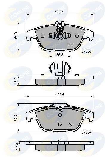Zestaw klocków hamulcowych, hamulce tarczowe COMLINE CBP01792