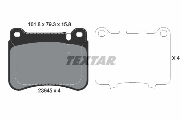 Sada brzdových platničiek kotúčovej brzdy TEXTAR 2394501
