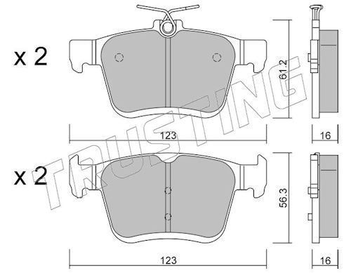Комплект тормозных колодок, дисковый тормоз