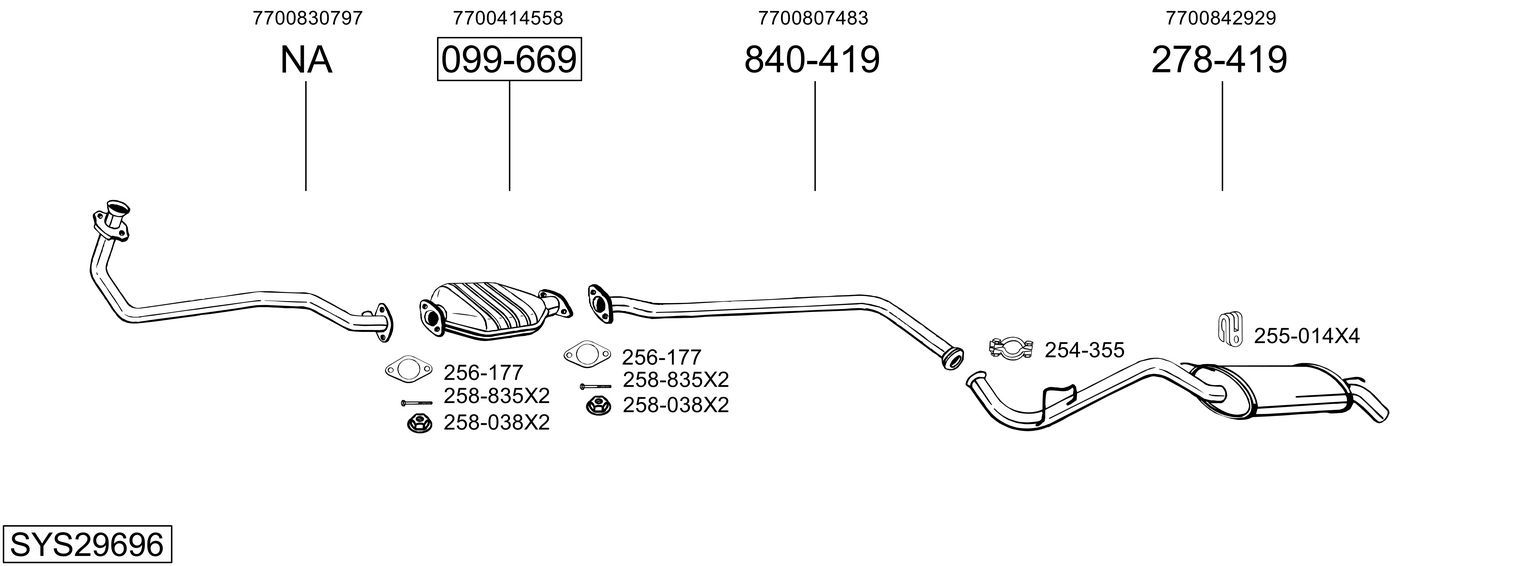 Układ wydechowy BOSAL SYS29696