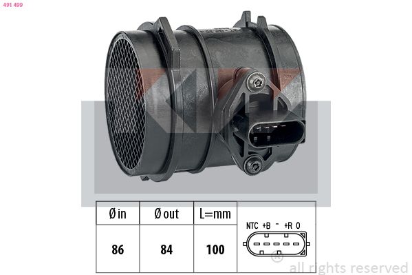 Przepływomierz masowy powietrza KW 491 499
