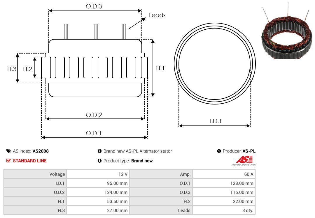 Levně Stator, generátor AS-PL AS2008