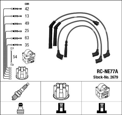 Sada kabelů pro zapalování NGK RC-NE77A