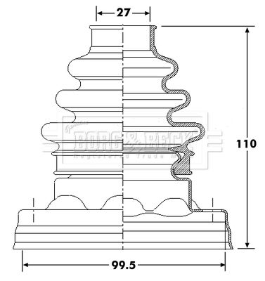 Zestaw osłon, wał napędowy BORG & BECK BCB6191