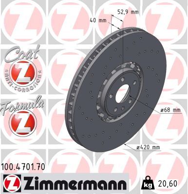 Disc frana ZIMMERMANN FORMULA Z 100.4701.70