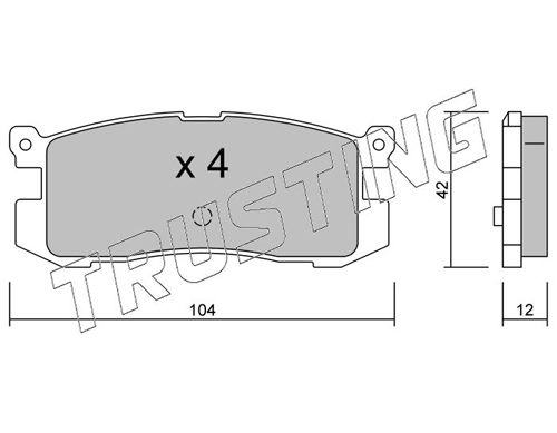 Zestaw klocków hamulcowych, hamulce tarczowe TRUSTING 242.0